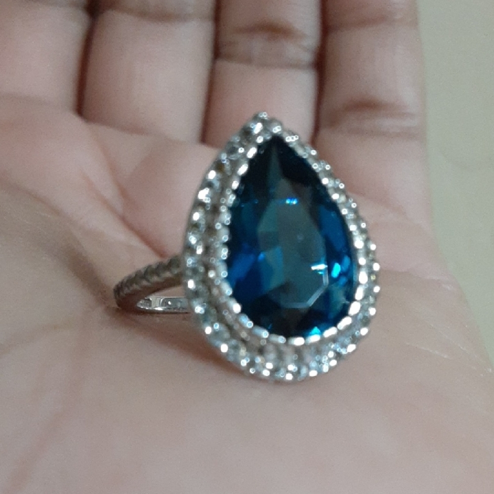 925 London Blue And White Topaz Ring.